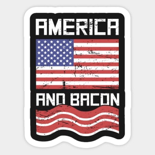 America And Bacon Sticker